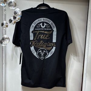 True Religion Black and Gold Graphic Tee